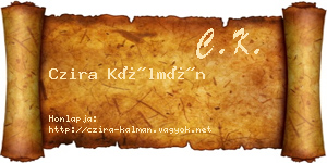Czira Kálmán névjegykártya
